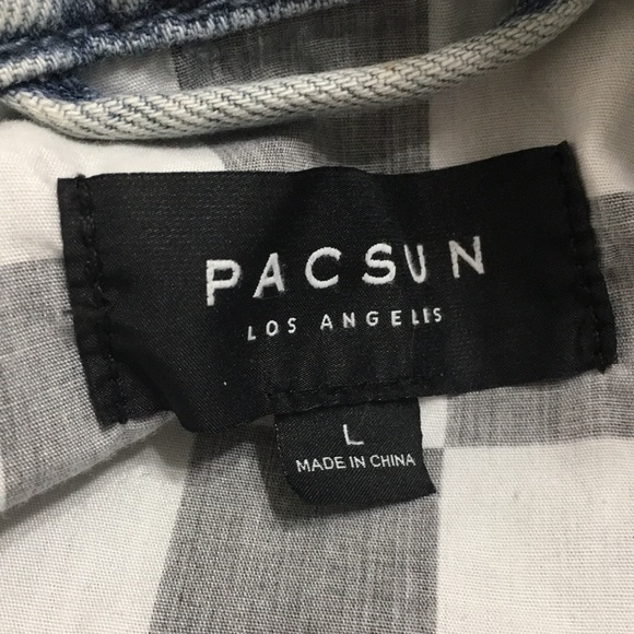 PacSun Faded Blue Distressed Denim Jacket - Picture 11 of 12